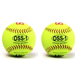 OSS-1 Practice softball ball, size 12", yellow, 2 pieces
