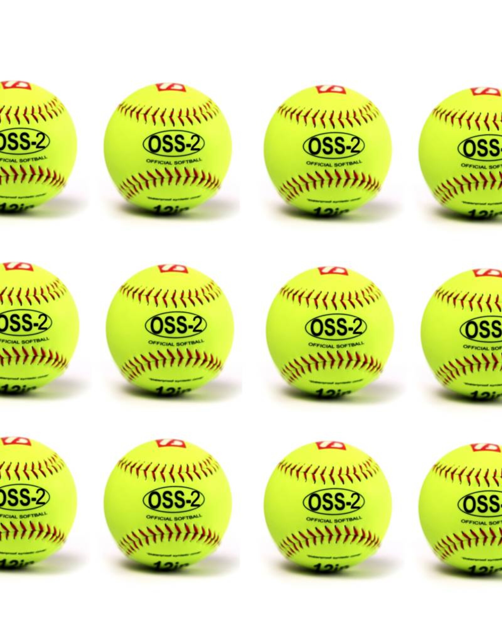 OSS-2 Practice softball ball, soft touch, size 12", white, 1 dozen