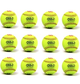 OSS-2 Practice softball ball, soft touch, size 12", white, 1 dozen