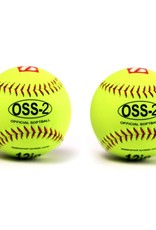 OSS-2 Practice softball ball, soft touch, size 12", white, 2 pieces