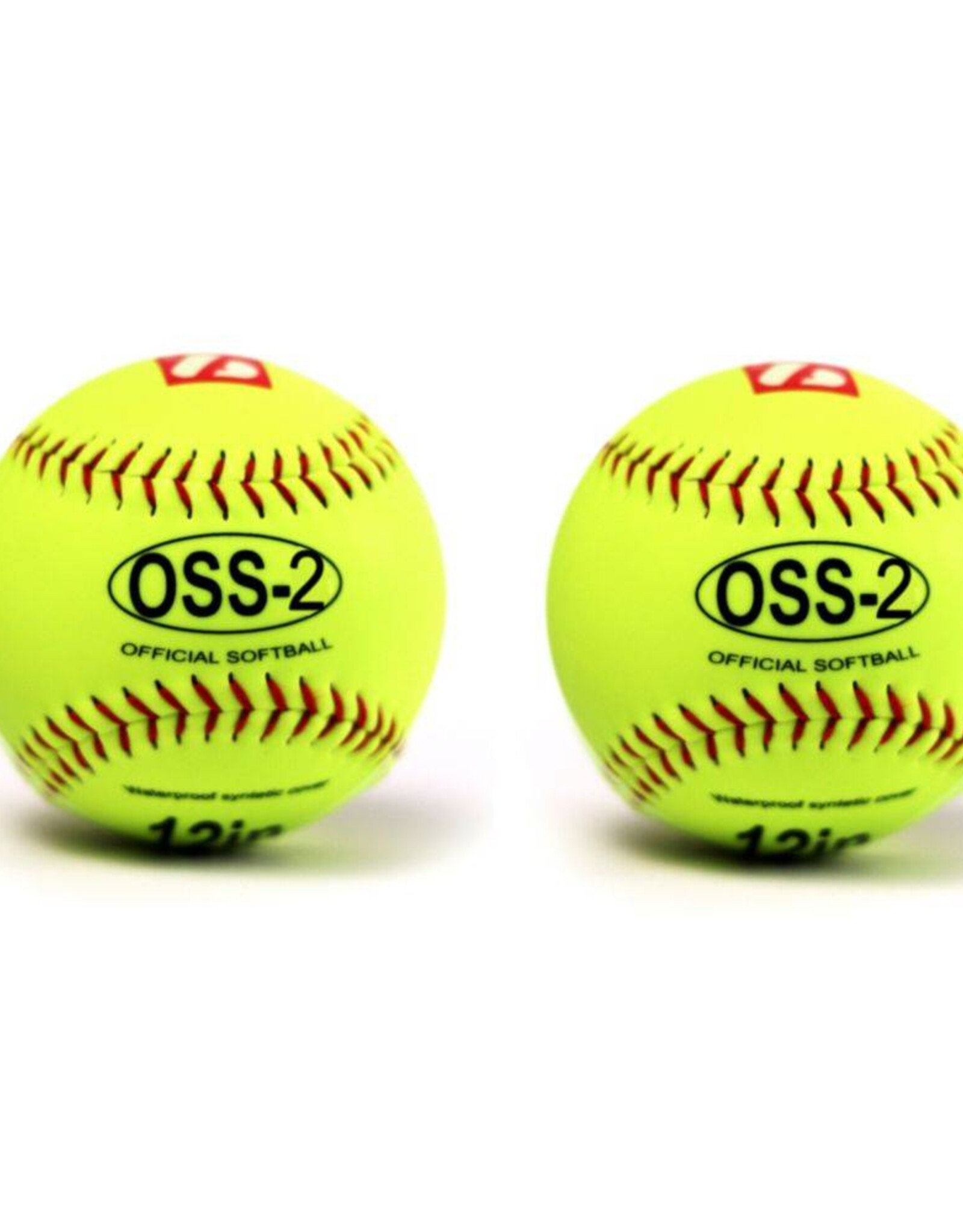 OSS-2 Practice softball ball, soft touch, size 12", white, 2 pieces