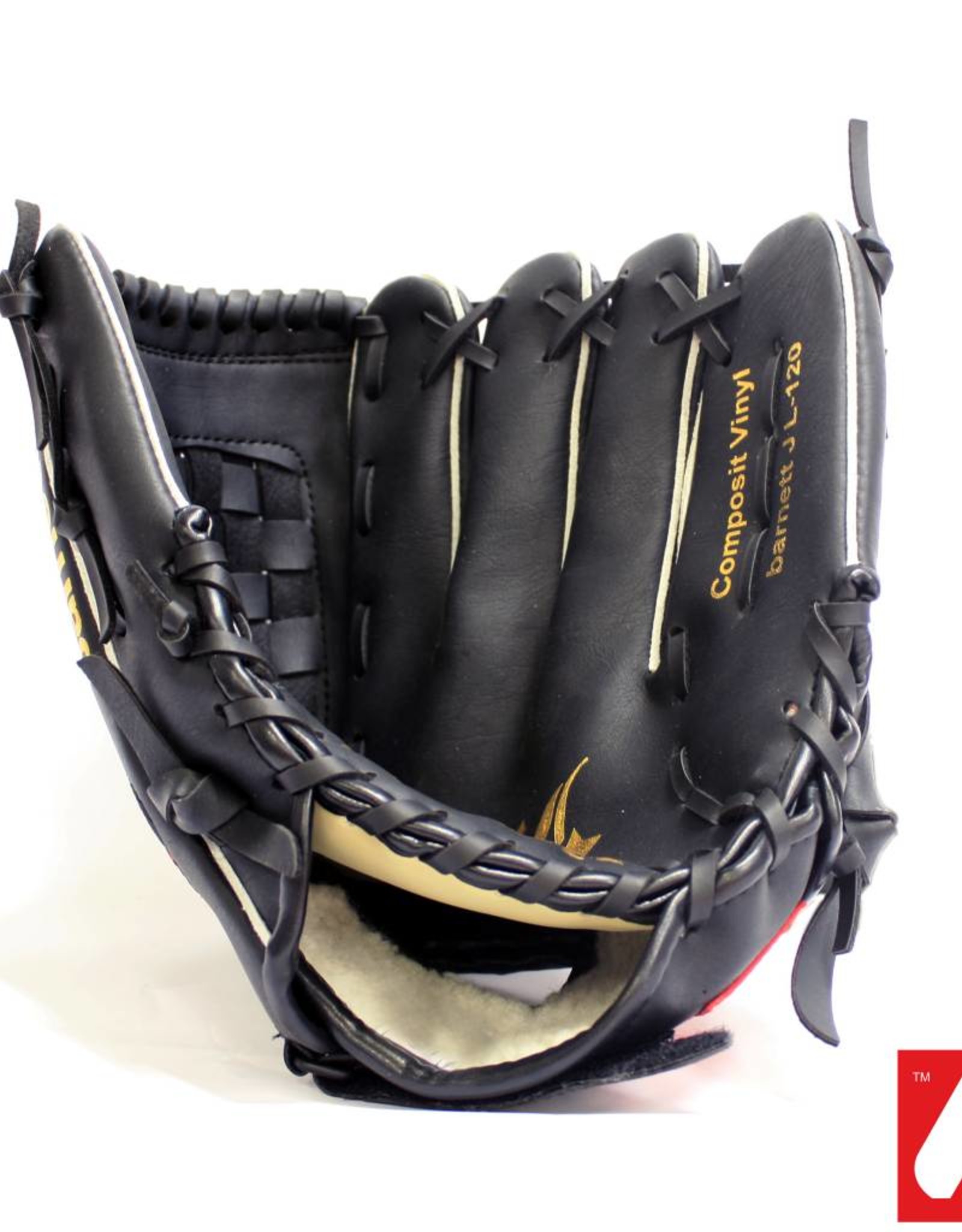 JL-120 Vinyl baseball glove, Outfield, size 12', Black