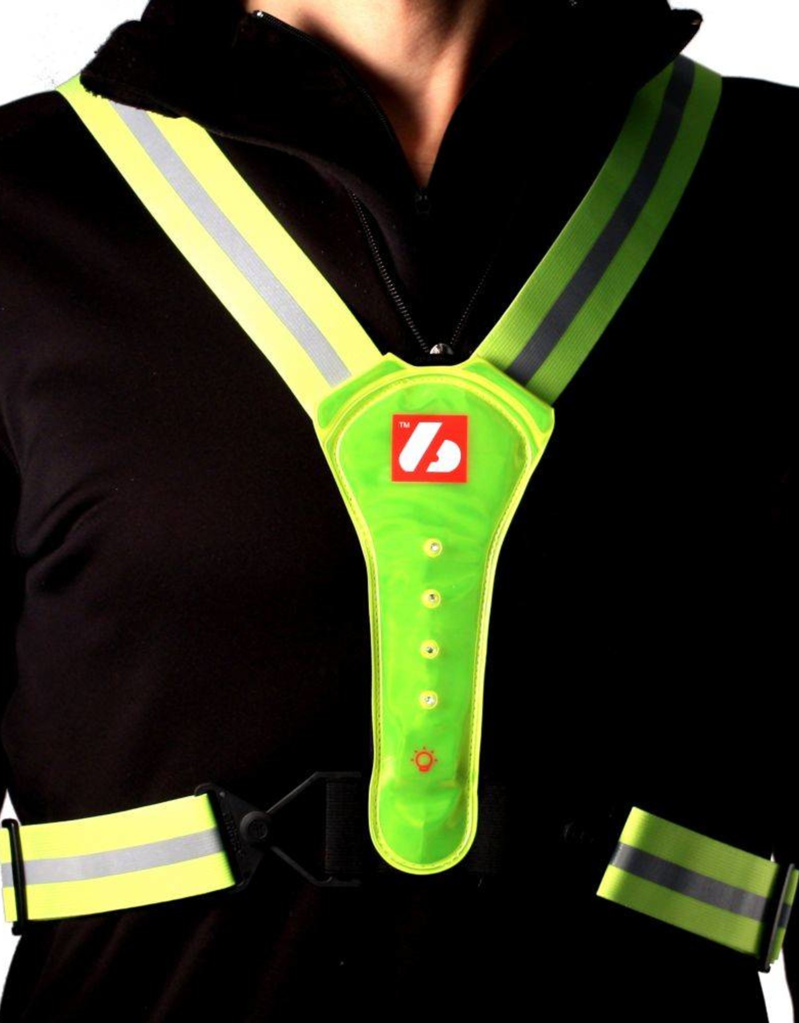 LW-1 Fluorescent vest with LED lights and reflective stripes
