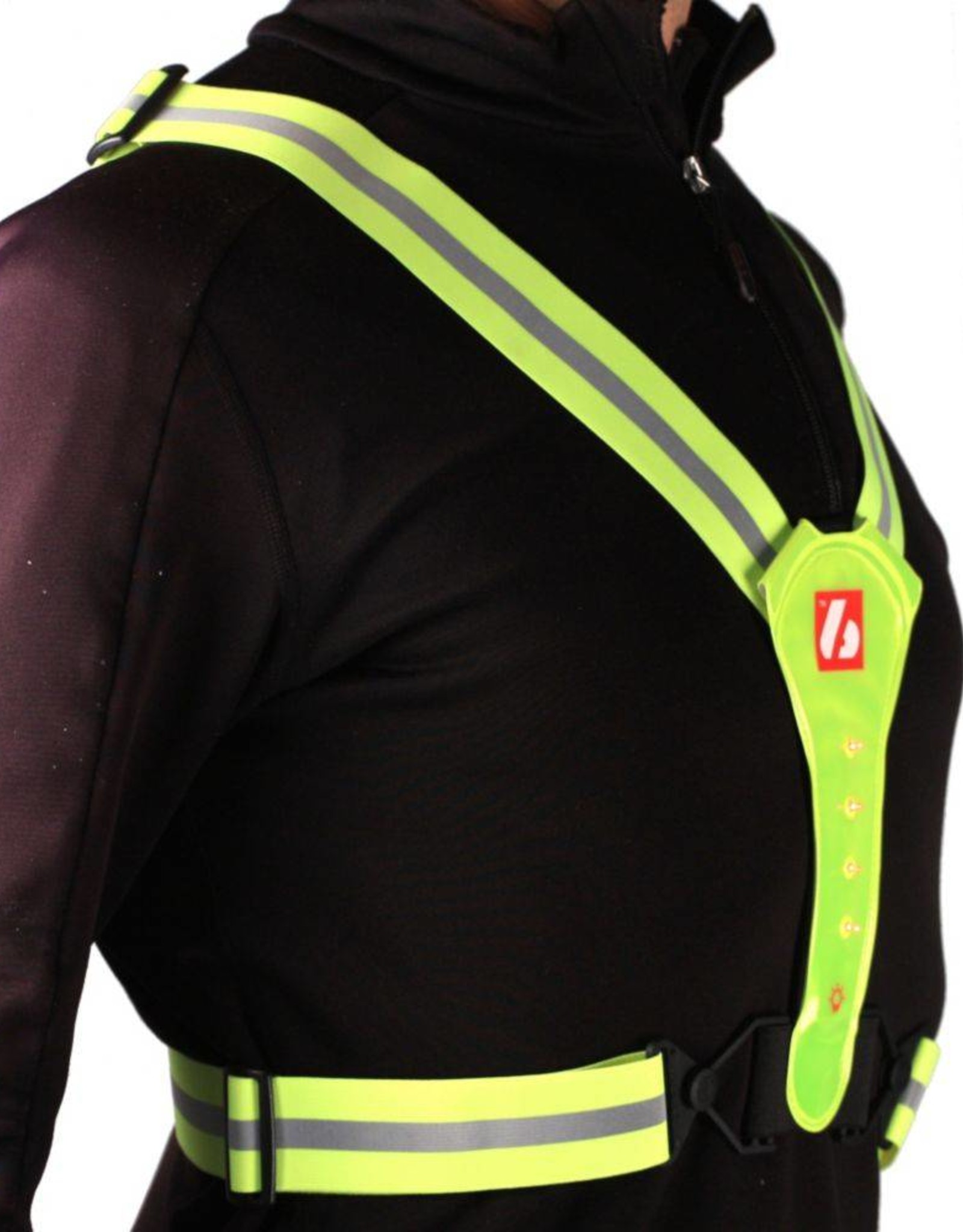 LW-1 Fluorescent vest with LED lights and reflective stripes