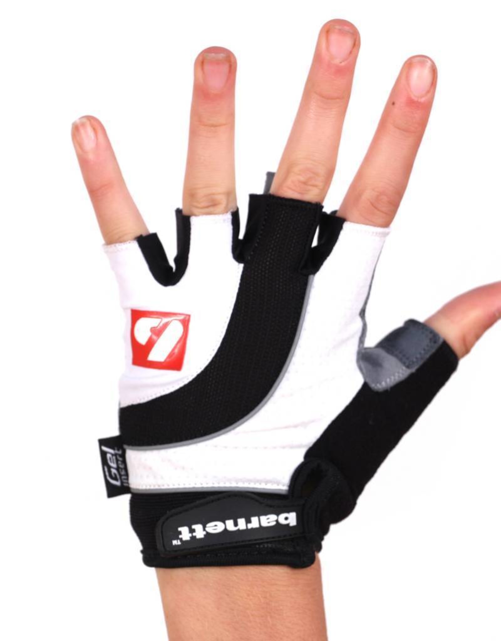 BG-04 fingerless bike gloves for competitions, white