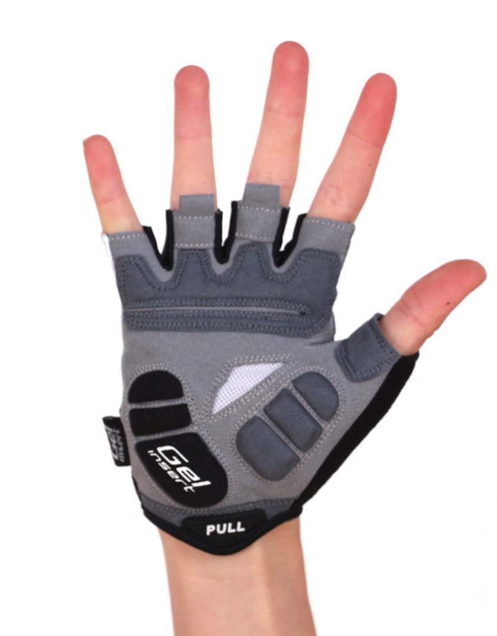 BG-04 fingerless bike gloves for competitions, white