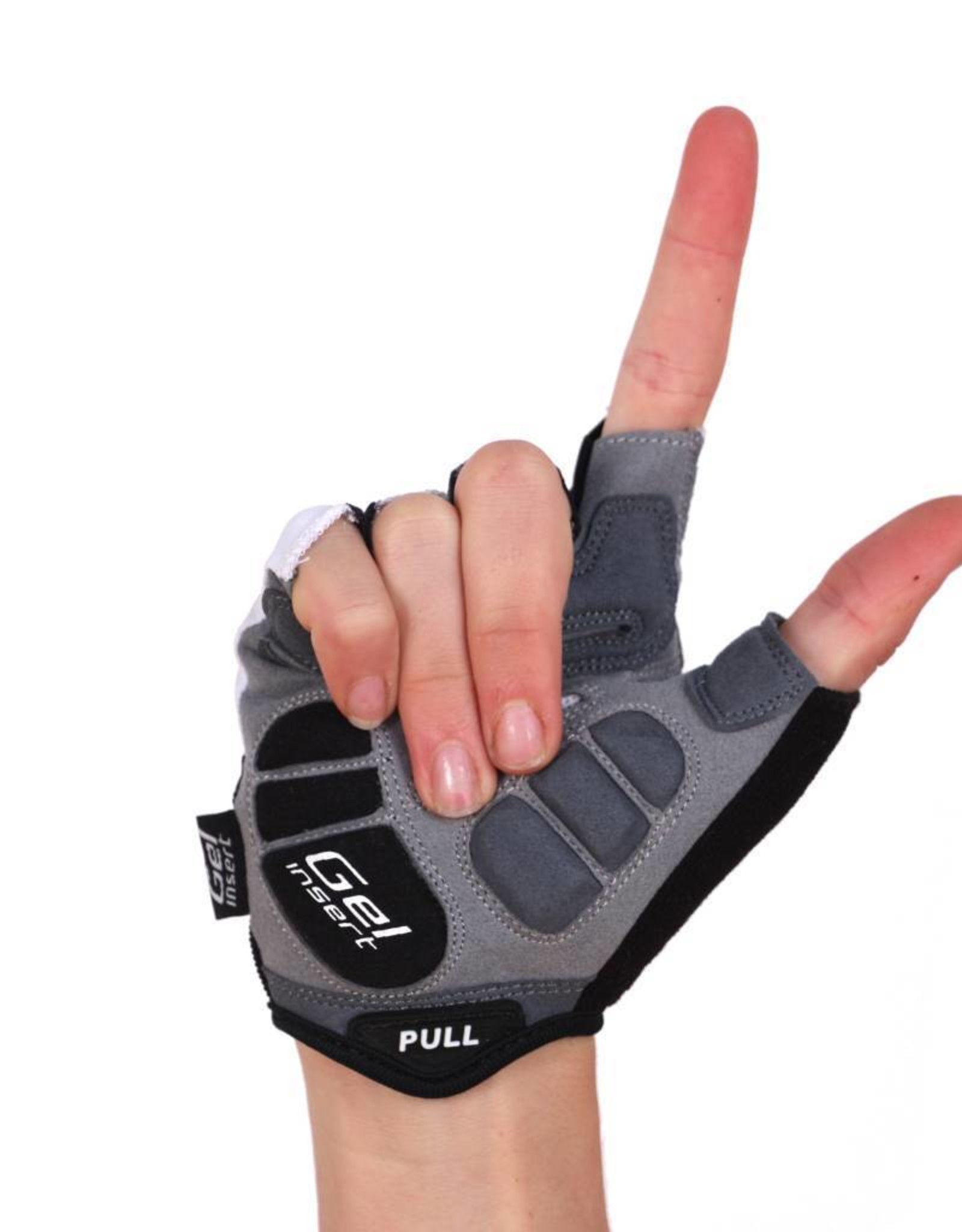 BG-04 fingerless bike gloves for competitions, white