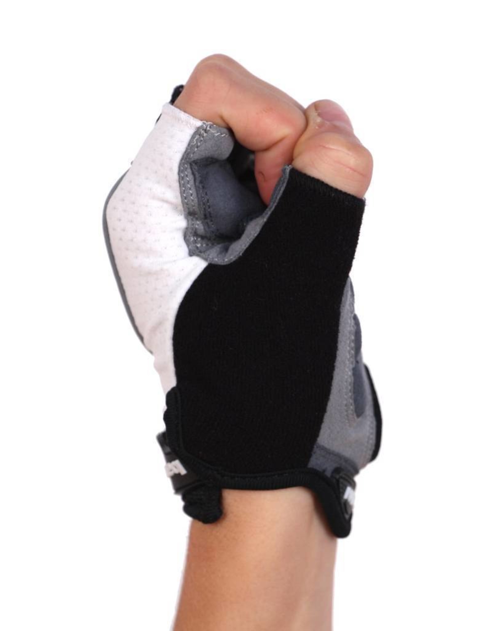 BG-04 fingerless bike gloves for competitions, white