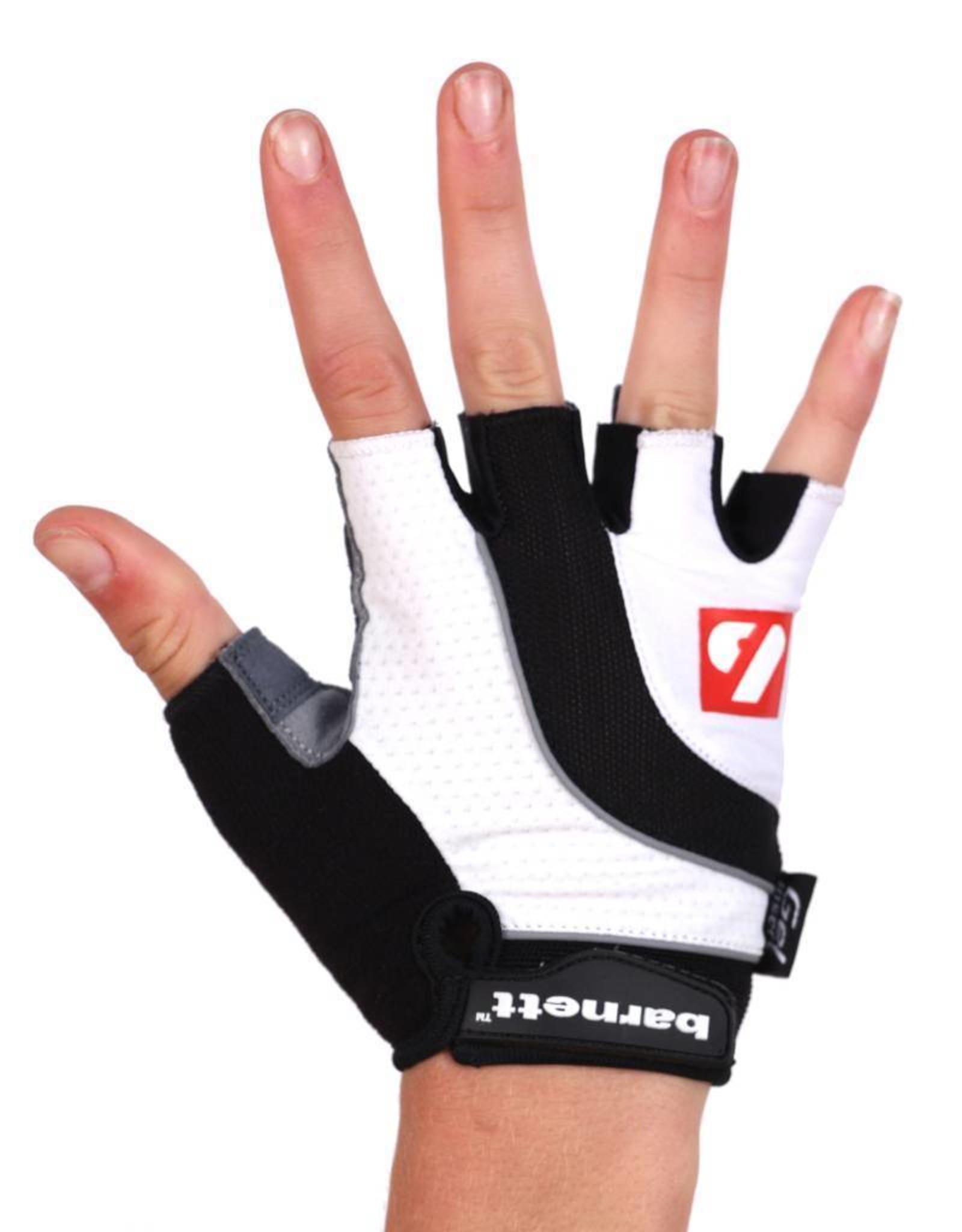 BG-04 fingerless bike gloves for competitions, white