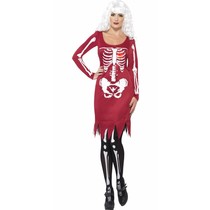 Skeleton beauty kostuum rood