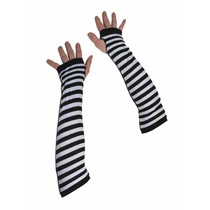 Handschoenen zwart/wit zonder vingers