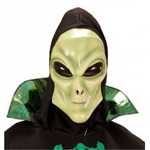 Alien masker met zwarte kap en bolle ogen volwassen