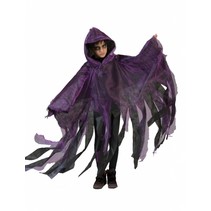 Griezelige Halloween cape kind paars