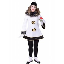 Deftige Pierrot Dame kostuum