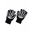 Handschoenen zwart met bottenprint