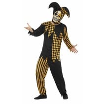 Duivelse Joker pak Halloween goud/zwart