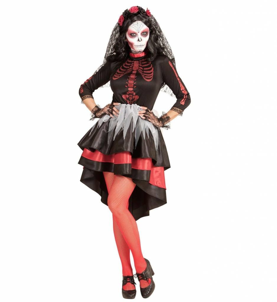 geur Schilderen Verschrikking Bruid Dia De Los Muertos Vrouw Kostuum | Halloweenkleding.net