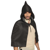 Middeleeuwse cape zwart