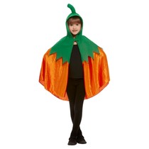 Pompoen cape kind met capuchon