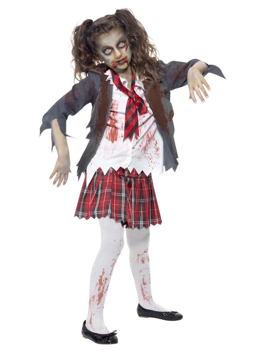 terugtrekken stijl jungle Zombie Schoolmeisje Kostuum Kind | Halloweenkleding.net