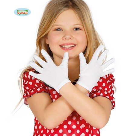Witte kinder handschoenen 17 cm