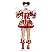 Killer Clown Kostuum Dames Goud/Rood