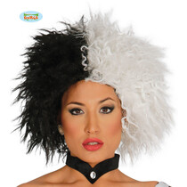Pruik Cruella Zwart/Wit