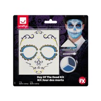 Make-up set Day of the Dead blauw wit