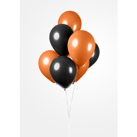 Ballonnen Set Zwart/Oranje (10st)
