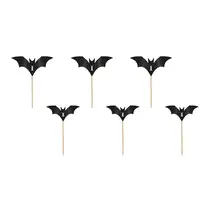 Halloween Cocktailprikkers Vleermuis 5cm (6st)