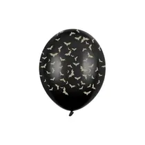 Halloween Ballonnen Vleermuis Zwart 30cm (6st)