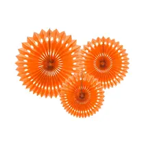 Papieren Waaiers Set Oranje 3-delig