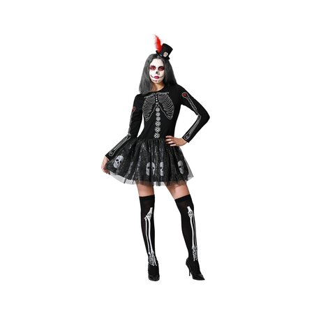 Muertos Halloween Jurkje Dames Zwart Schedels