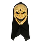 Gezichtsmasker Crazy killer met kap goud