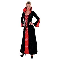 Vampier dame jurk rood/zwart