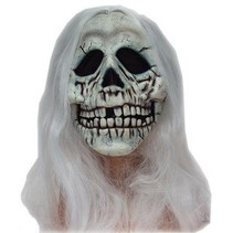 Masker Skull met wit haar
