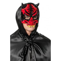 Doodskop masker met diadeem rood