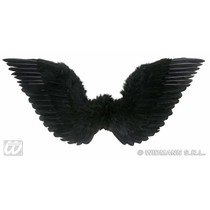 Gevederde vleugels zwart 86x31cm
