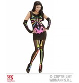 Neon Skelet vrouw kostuum