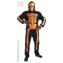 3D Neon Skelet kostuum oranje