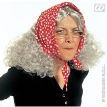 Oma-Heksenpruik met hoofddoek