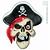 Stoffen wanddecoratie piratenschedel