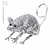 Glitter muis zilver 8,5cm
