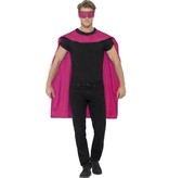 Superhero cape met masker pink