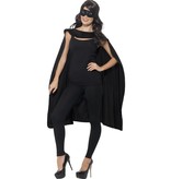 Superhero cape met masker zwart