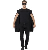 Superhero cape met masker zwart