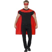 Superhero cape met masker rood