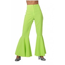 Hippie broek bi-stretch neon groen