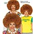 Extra grote bruin Afro pruik
