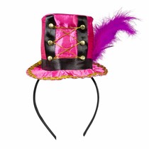 Circus hoedje op tiara roze Toppers
